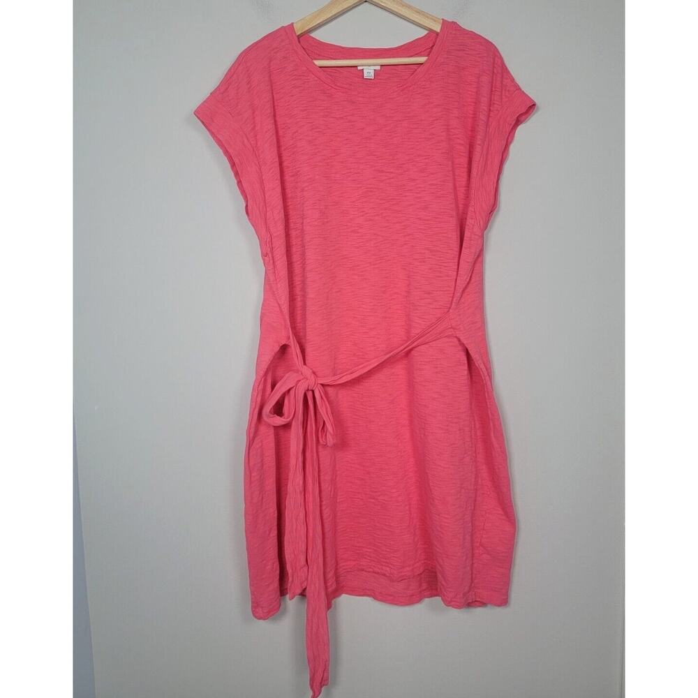 J.Crew Factory Womens 2X Tie Waist Short Sleeve Cotton T Shirt Dress